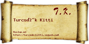 Turcsák Kitti névjegykártya